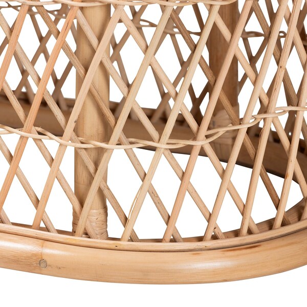 Bali & Pari Ladonna Bohemian Natural Rattan Ottoman Footstool - 244-13667-ZORO