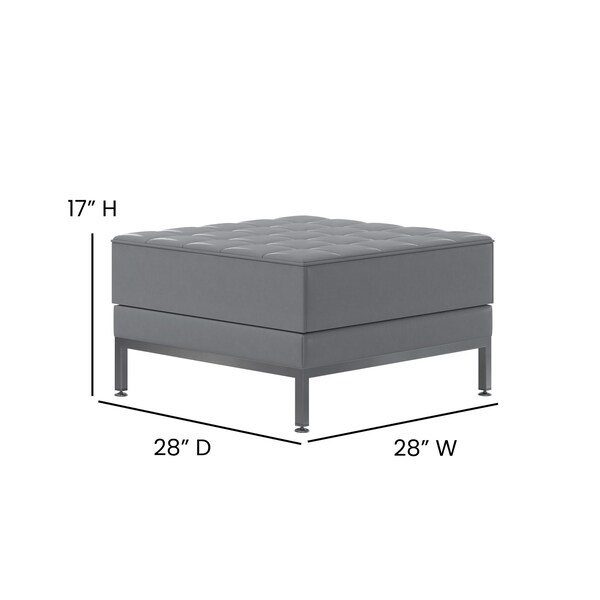 Flash Furniture Hercules Imagination Series Gray Leathersoft Ottoman - ZB-IMAG-OTTOMAN-GY-GG