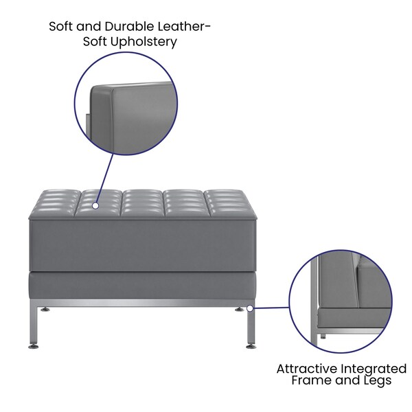 Flash Furniture Hercules Imagination Series Gray Leathersoft Ottoman - ZB-IMAG-OTTOMAN-GY-GG