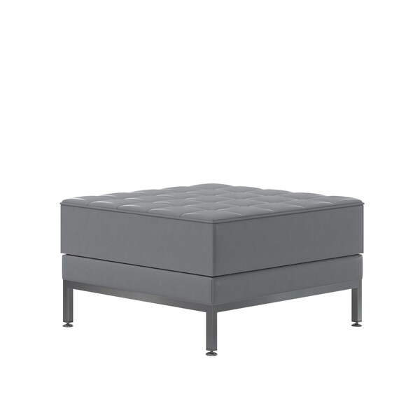 Flash Furniture Hercules Imagination Series Gray Leathersoft Ottoman - ZB-IMAG-OTTOMAN-GY-GG