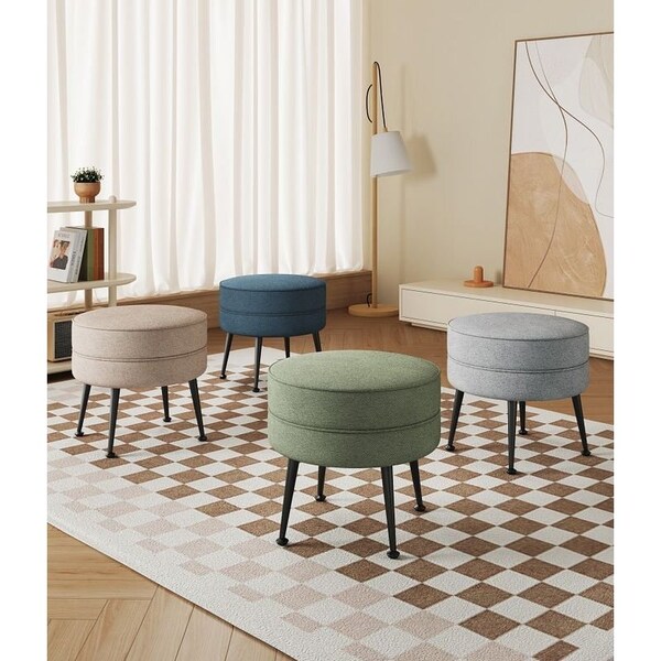 Manhattan Comfort Bailey Ottoman in Multicolor with Black Feet, 4PK - 4-OT003-BK