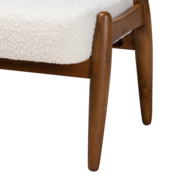 Baxton Studio Jeanine Japandi Cream Boucle Fabric and Walnut Brown Finished Rubberwood Ottoman Footstool - 228-12965-ZORO