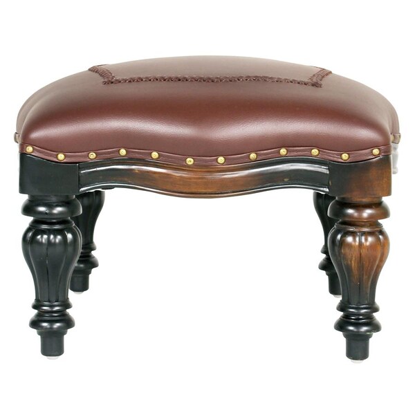 Design Toscano Victorian Rococo Faux Leather Ottoman - AF71123