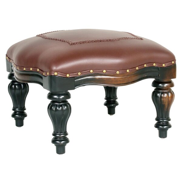 Design Toscano Victorian Rococo Faux Leather Ottoman - AF71123