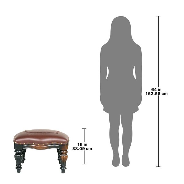 Design Toscano Victorian Rococo Faux Leather Ottoman - AF71123