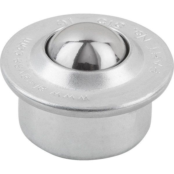 Kipp Ball Transfer Unit Housing, Form:C Steel, Comp:Stainless Steel - K0760.215