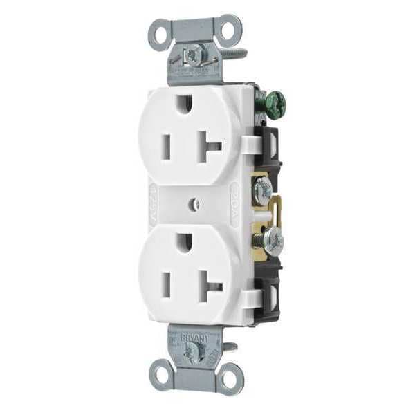 Conector Dúplex de 20 amperes 125VAC 5-20R WH - BRYCRS20W de Zoro Select