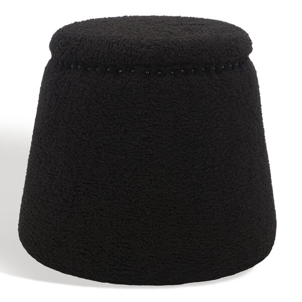 Safavieh 17 x 19 x 19 in. Ellerose Ottoman, Black - SFV5030B