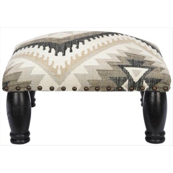 Safavieh Mia Multi Shades Of Grey And Black And White Ottoman - MCR4597A
