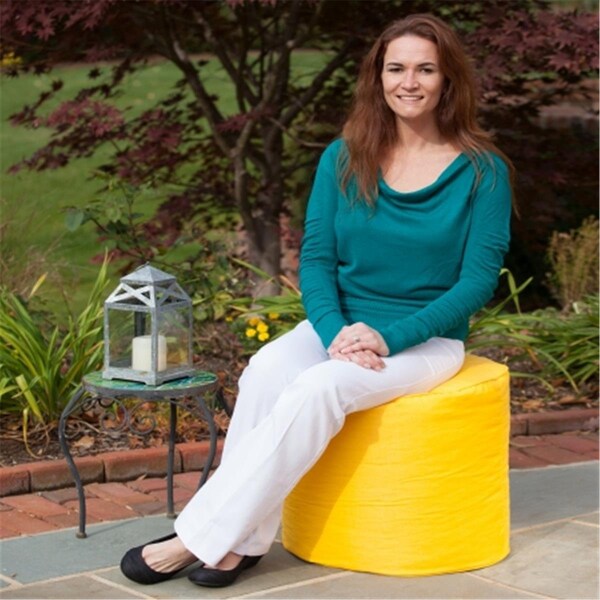 D2D Technologies Outdoor-Indoor Weather Resistant Ottoman - Sunflower Yellow - D22584764