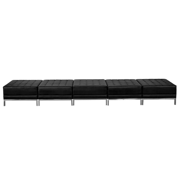 Flash Furniture Ottoman, 28" x 17", Upholstery Color: Black, Frame Material: Stainless Steel - ZB-IMAG-OTTO-5-GG