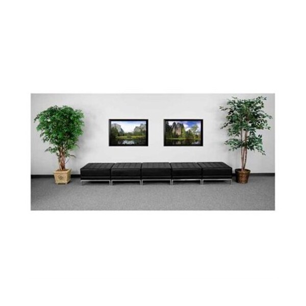 Flash Furniture Ottoman, 28" x 17", Upholstery Color: Black, Frame Material: Stainless Steel - ZB-IMAG-OTTO-5-GG