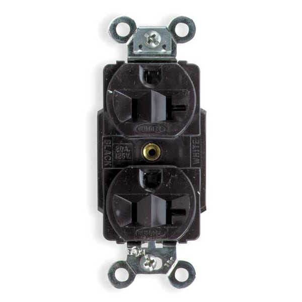 Contacto doble Hubbell 20A 125VAC 5-20R BN - HBL5362