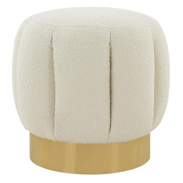 Safavieh Maxine Channel Tufted Otttoman Ivory & Gold - SFV4707M