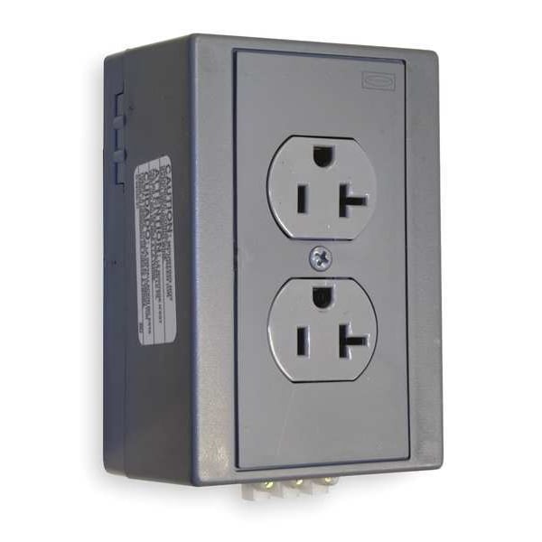 Receptáculo Duplex de Riel DIN de 20A 125VAC 5-20R GY - DRUB20