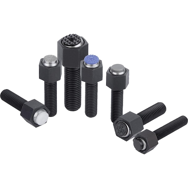 Kipp Self-Aligning Pads With O-Ring, Form:K Carbon Steel, Interchangable Insert, Comp:Polyacetal, Sw=30 - K0289.720X100