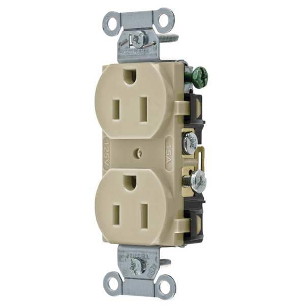 Contacto doble Hubbell de 15A 125VAC 5-15R IV - CR15I