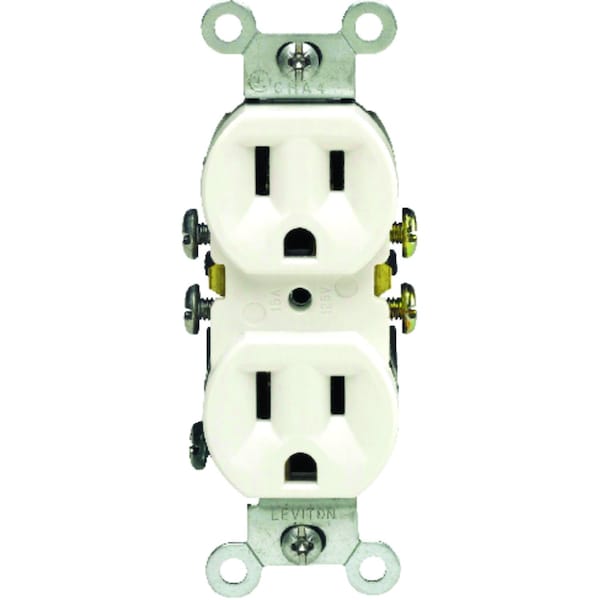 Salida blanca dúplex Leviton de 15 amperes y 125 V 5-15R - 05320-WCP