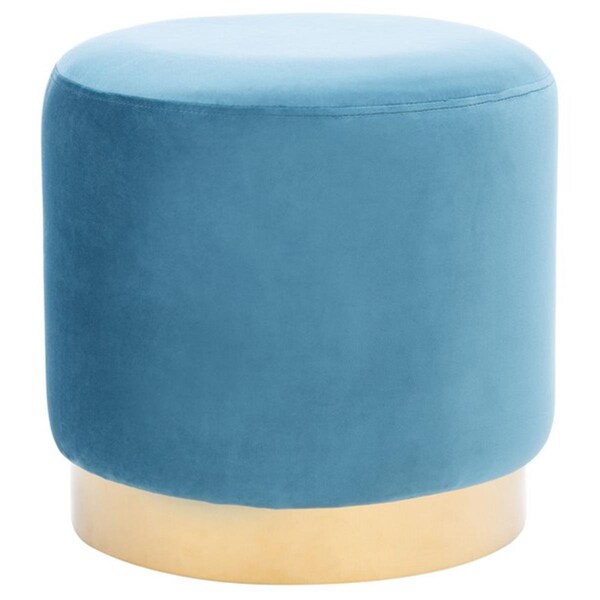Safavieh Azai Round Ottoman, Denim Blue - OTT7501C