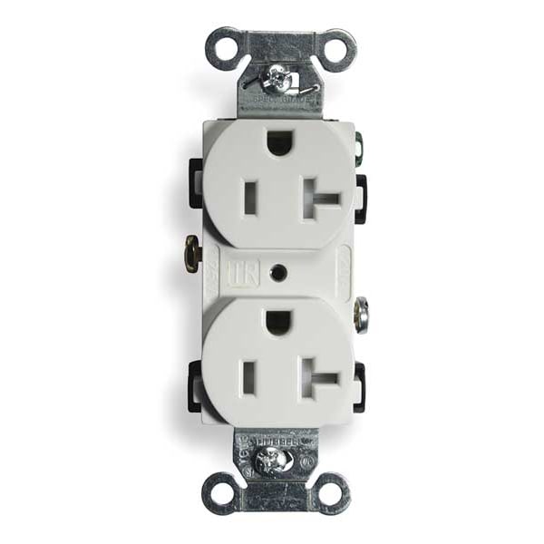 Contacto doble 20A Hubbell 125VAC 5-20R BLANCO - BR20WHITR