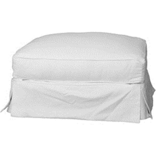 Sunset Trading Horizon Slipcovered Ottoman White - SU-117630-423080
