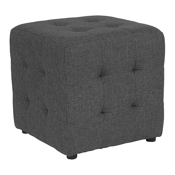 Flash Furniture Ottoman, 16" x 15-3/4", Upholstery Color: Gray - QY-S02-DGY-GG