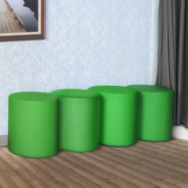 Regency Logan Round Vinyl Ottoman (Set of 4)- Envy Green - N6262EG4PK
