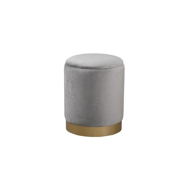 Elegant Decor Elegant Decor OT1015GY 14 in. Ozman Round Ottoman; Gray - OT1015GY