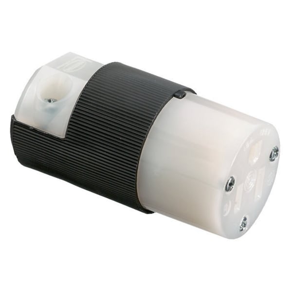 Conector de hoja recta Hubbell, hembra, NEMA 5-15R, 15 A, 125V CA, 2 polos, 3 cables, negro/blanco - HBL5269C