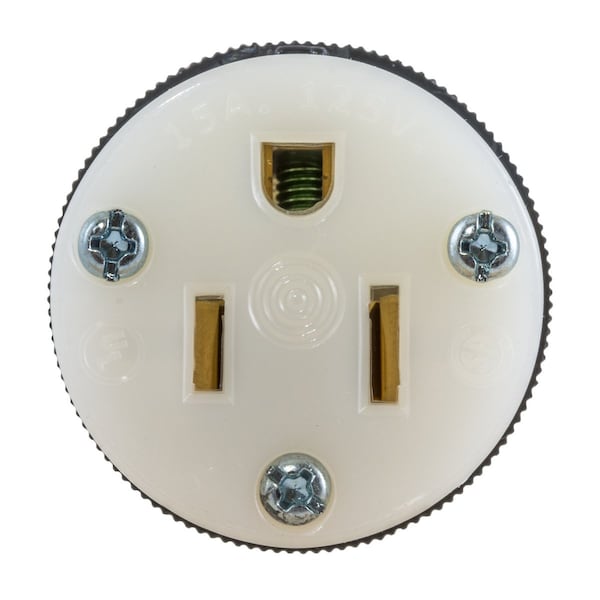 Conector de hoja recta Hubbell, hembra, NEMA 5-15R, 15 A, 125V CA, 2 polos, 3 cables, negro/blanco - HBL5269C