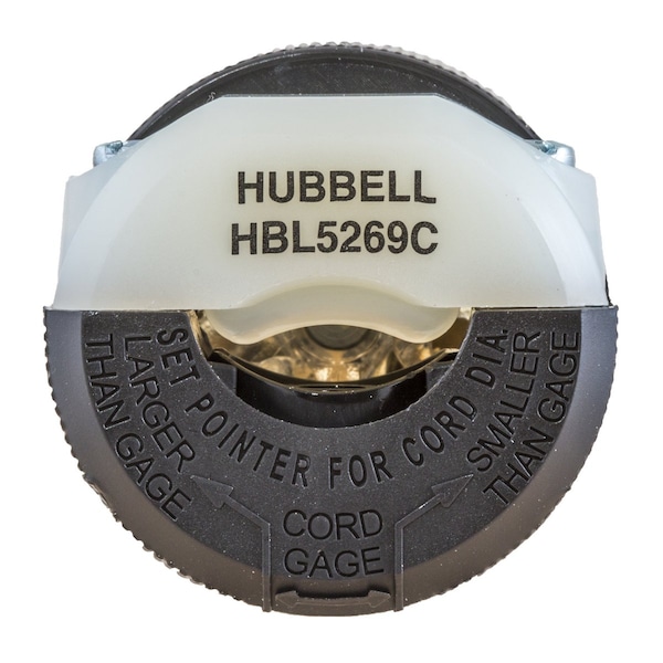 Conector de hoja recta Hubbell, hembra, NEMA 5-15R, 15 A, 125V CA, 2 polos, 3 cables, negro/blanco - HBL5269C