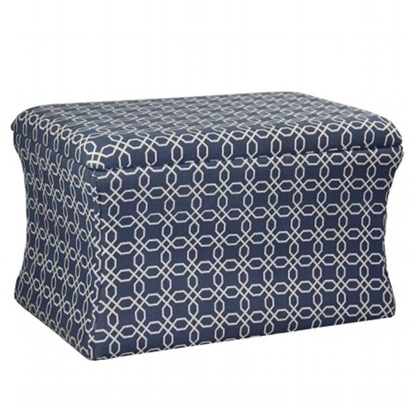 Ore International Ore International HB4557 19.25 in. Lattice Pouf Blue Storage Ottoman - HB4557