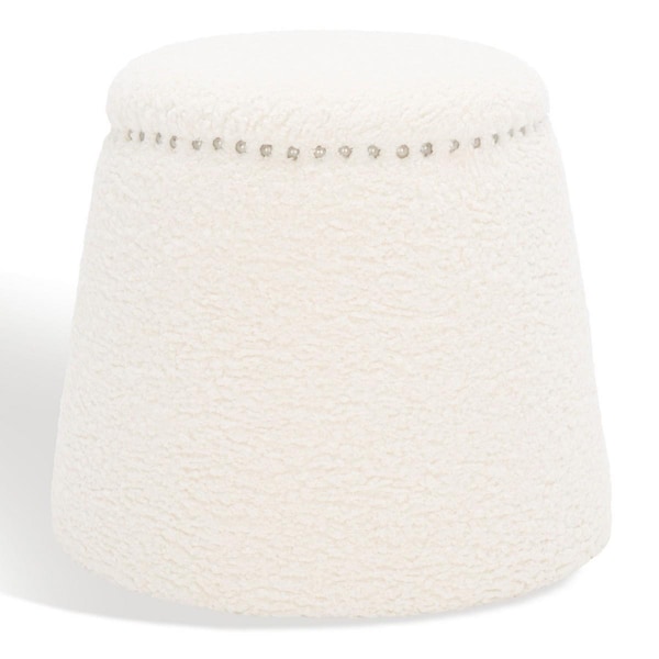 Safavieh 17 x 19 x 19 in. Ellerose Ottoman, Ivory - SFV5030A