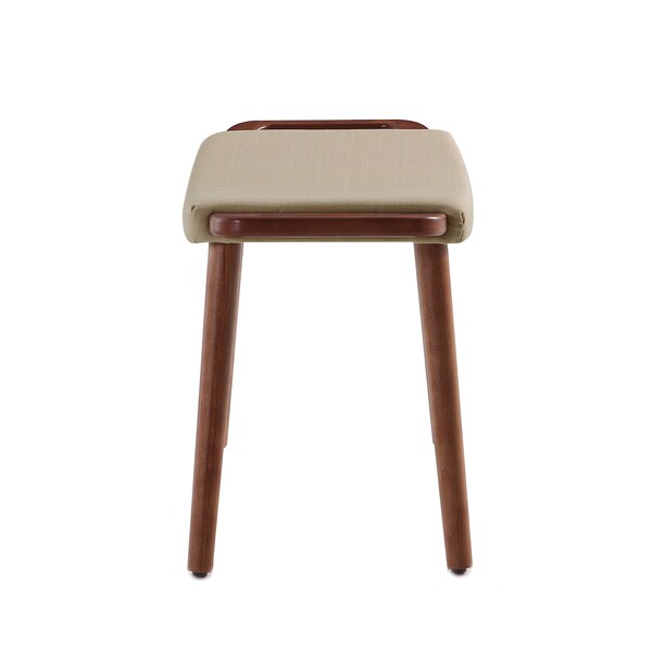 Manhattan Comfort Geta Ottoman in Barley and Antique Walnut - OT001-BA