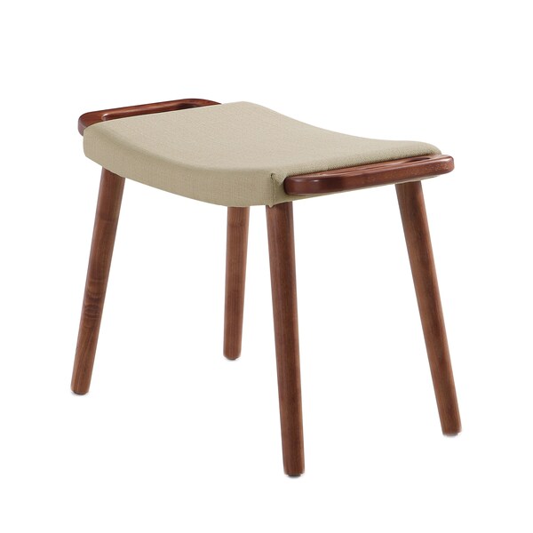 Manhattan Comfort Geta Ottoman in Barley and Antique Walnut - OT001-BA