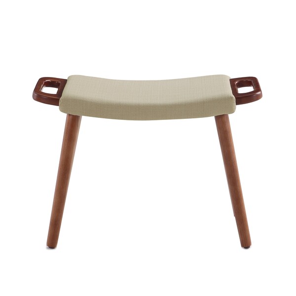 Manhattan Comfort Geta Ottoman in Barley and Antique Walnut - OT001-BA