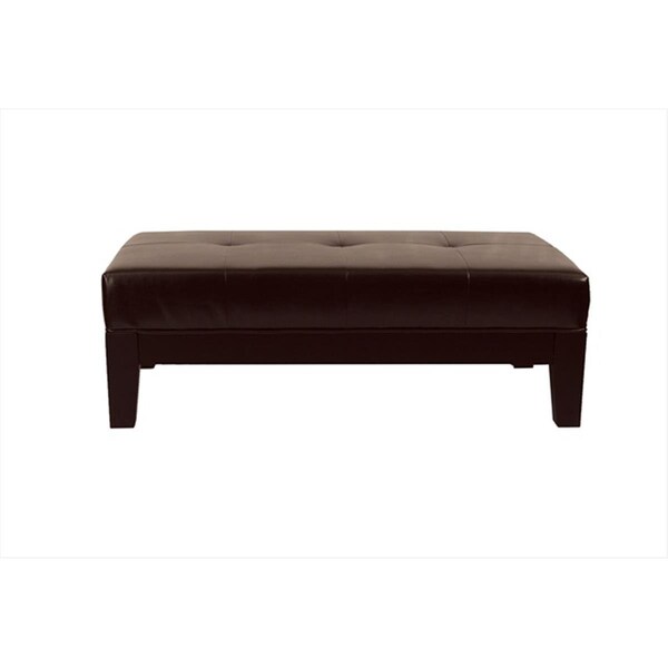 Safavieh Solid Wood Cocktail Ottoman - Brown and Brown Leather - HUD4066A