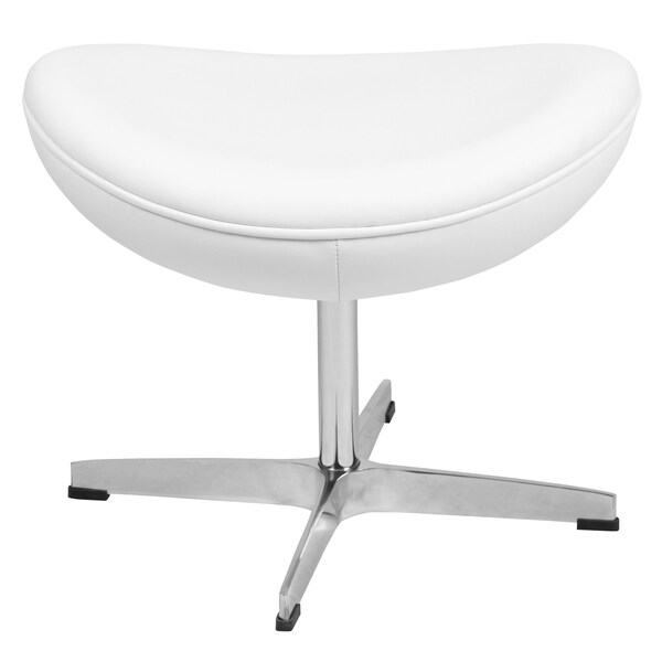 Flash Furniture Rally White LeatherSoft Saddle Wing Ottoman - ZB-WING-WH-OTT-LEA-GG