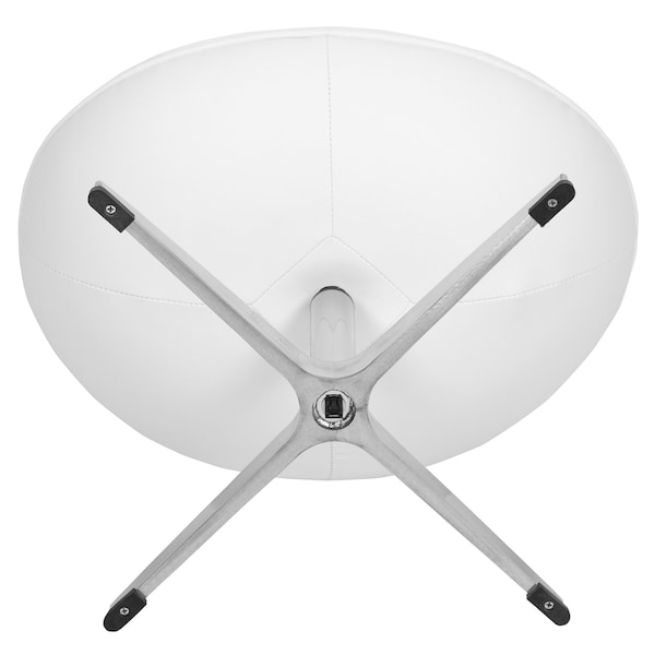Flash Furniture Rally White LeatherSoft Saddle Wing Ottoman - ZB-WING-WH-OTT-LEA-GG