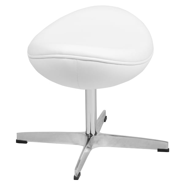 Flash Furniture Rally White LeatherSoft Saddle Wing Ottoman - ZB-WING-WH-OTT-LEA-GG