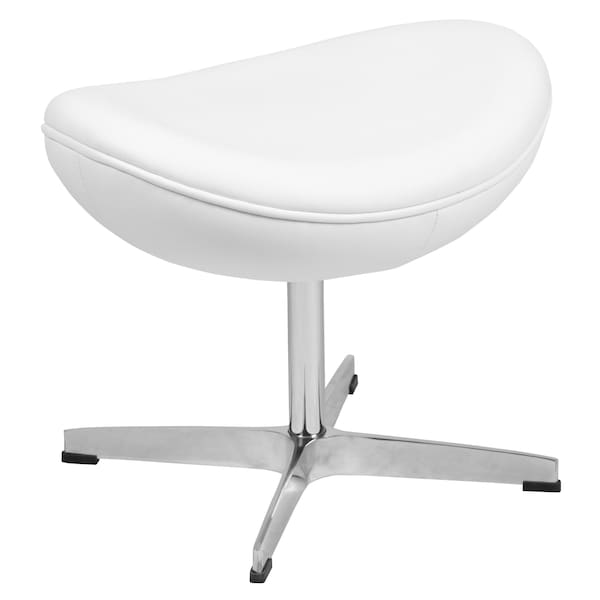 Flash Furniture Rally White LeatherSoft Saddle Wing Ottoman - ZB-WING-WH-OTT-LEA-GG