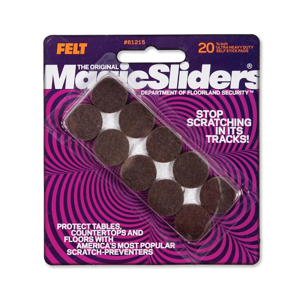 Magic Sliders Magic Sliders Felt Self Adhesive Protective Pads Brown Round 3/4 in. W X 3/4 in. L 20 pk - 61215