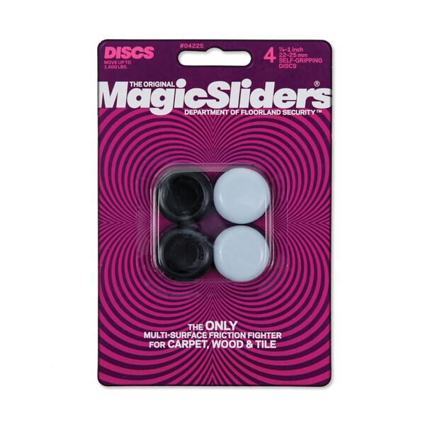 Magic Sliders Magic Sliders Gray 1 in. Adhesive Plastic Floor Slide 4 pk - 4225