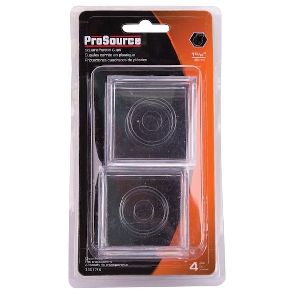 Prosource Caster Furniture Glide, Carpet/Steel, Clear, Clear, 2-1/4 x 2-1/4 x 3/8 in Dimensions - FE-50850-PS