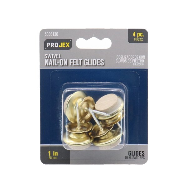 Projex Projex White 1 in. Nail-On Felt Swivel Glide 4 pk - P0011