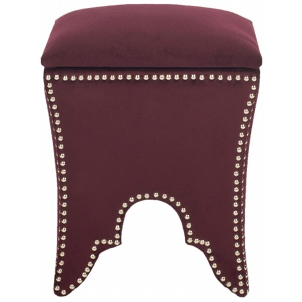 Safavieh Deidra Ottoman- Bordeaux - 22.1 x 16.1 x 16.1 in. - MCR4663K
