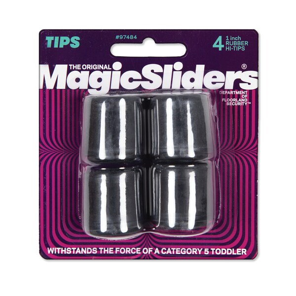 Magic Sliders Magic Sliders Rubber Leg Tip Black Round 1 in. W 4 pk - 97484