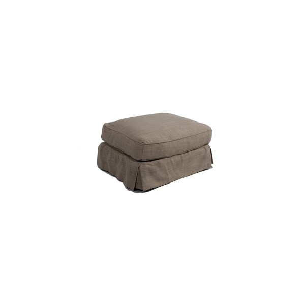 Finefabrics 18 x 33 x 25 in. Horizon Slipcovered Ottoman in Linen - FI1209178