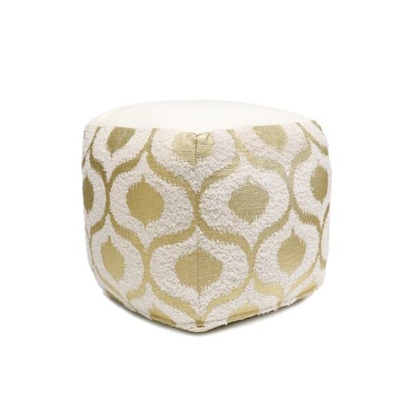 Pasargad Home Pasargad Home PPF-167-1 Grand Canyon Cotton Pouf - Gold Foiled - 17.75 x 17.75 x 17.75 in. - PPF-167-1