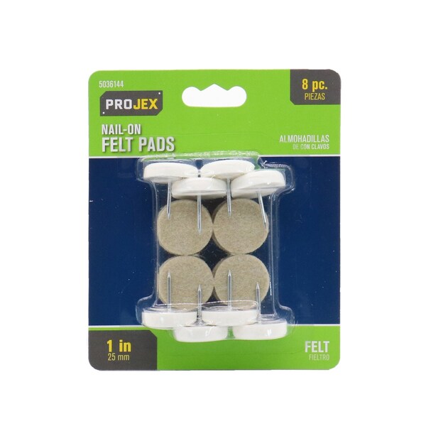 Projex Projex Beige 1 in. Nail-On Felt Chair Glide 8 pk - P0010